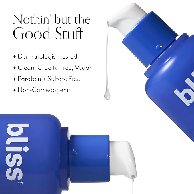 Bliss Renew & Smooth Glycolic Acid Night Serum | 8.5% AHA + PHA Complex for Texture, Glow & Radiance | Gentle Daily Exfoliating Treatment for Smoother, Brighter Skin | Vegan & Cruelty-Free | 1 fl oz