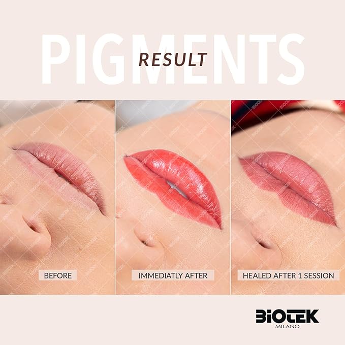 Biotek Lip Pigment for Permanent Makeup - Pink Peach Color for Lip - Made in Italy - Flower 0,24 fl.oz.