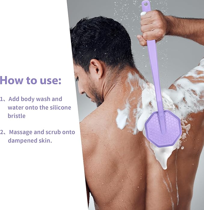 Body Scrubber & Back Scrubber - Purple