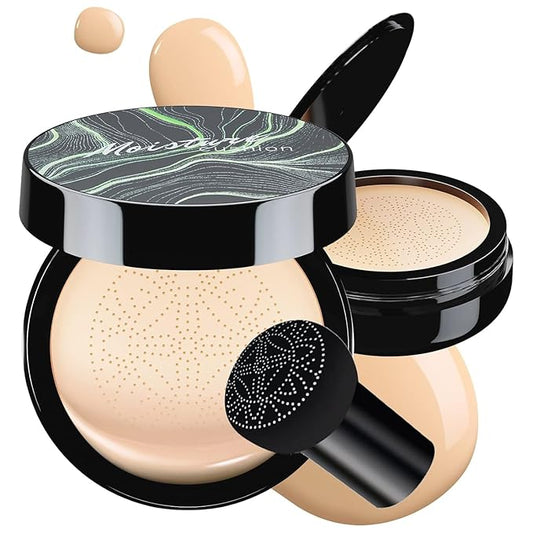 Mushroom Head Air Cushion CC Cream - BB Cream Foundation Makeup Moisturizing Concealer Long-Lasting, Cushion Foundation Full Coverage Self Adjusting for Mature Skin & All Skin Types(Ivory)