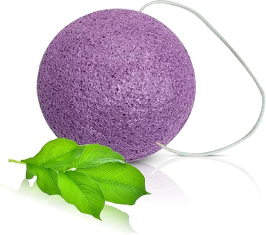 This Hippie Girl | Konjac Exfoliating Organic Facial Sponge | Plant Based Gentle Exfoliating Face Scrubbie | Safe for Sensitive Skin | Amethyst Purple (Purple)
