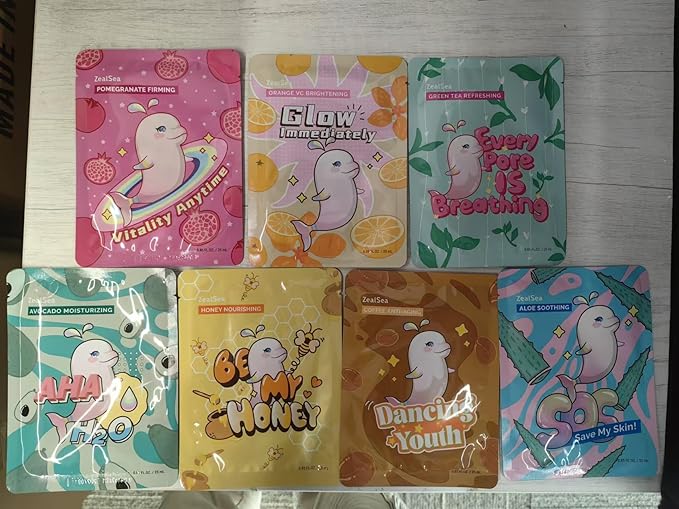 ZealSea Face Masks Skincare, Facial Masks for Women Skin Care, Sheet Masks Beauty with Natural Ingredients, Birthday Party Spa Gift for Kids Teens Girls, Hydrate and Soothe for All Skin Types 14 Pack