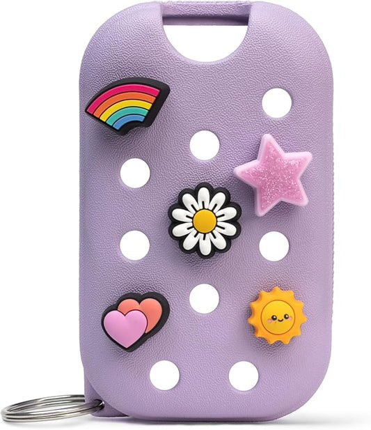 Touchland x Crocs Limited Edition Mist Case 1 Fl. OZ., Stylish Hand Sanitizer Spray Accessory, with 5 Jibbitz Charms and Keyring, Pixie Lavender Color