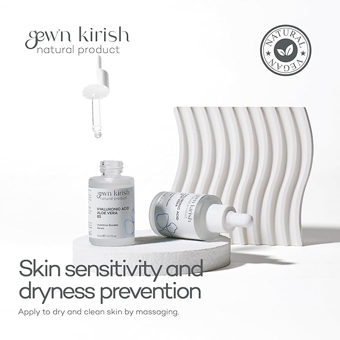 Gew’n Kirish Hyaluronic Acid + Aloe Vera + Vitamin B5 Hydration Booster Serum – Deep Moisture, Soothing & Skin Barrier Support, Lightweight Daily Hydrating Serum, 30 ml (1.01 fl oz)
