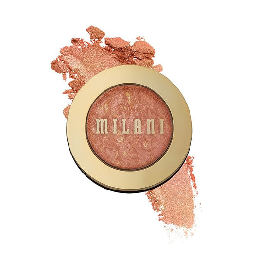Milani Baked Blush, Powder Blush for Cheeks, Cruelty Free Makeup - Shape, Contour & Highlight Face for a Shimmery or Matte Finish -Rose D'oro