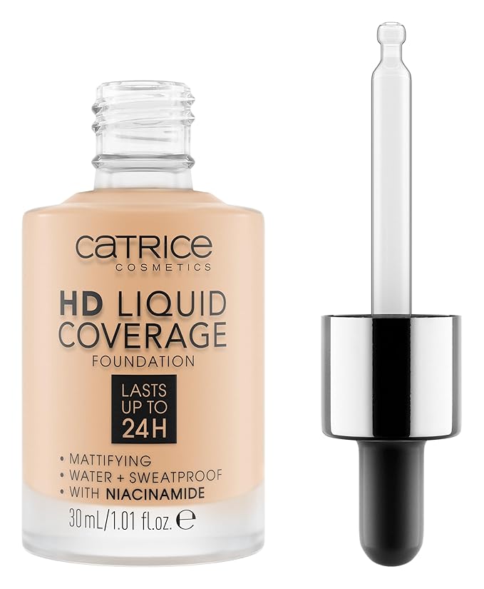 Catrice | HD Foundation 08 & The Perfector Poreless Blur Primer Bundle | Full Coverage Makeup | Vegan & Cruelty Free