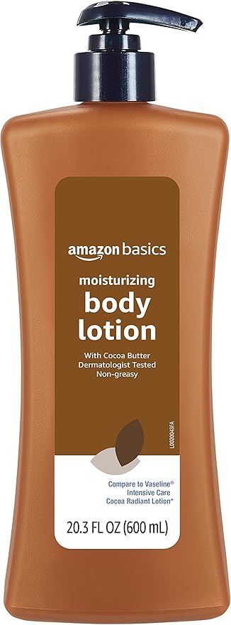 Amazon Basics Cocoa Butter Body Lotion, Lightly Scented, 20.3 Fl Oz, Pack of 4