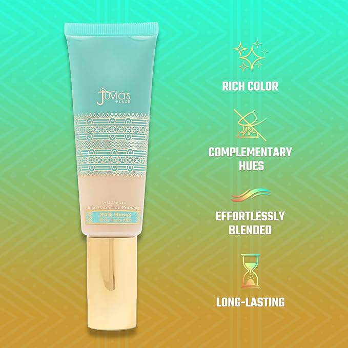 Juvia's Place I Am Magic Natural Radiance Foundation -650Alexandria- Full Coverage Liquid Foundation Makeup for Dry, Mature, Aging, and Combination Skin - Lightweight Longwear Base with Radiant Finish