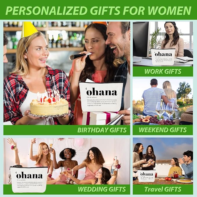 2pcs Hawaiian Inspirational Makeup Bag, Hawaiian Gifts Cosmetic Bag, Hawaii Souvenirs, Minimalist Thank You Gifts for Women Female Grandma Mom Sister Friend Wife