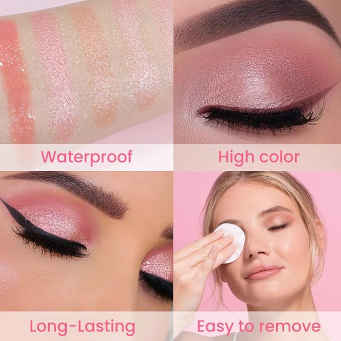 9Colors Eyeshadow Palette, Red Eye Enhancers Magic EyeShadow Palette, Glitter Shimmer Sparkly Eye Shadow Makeup, Velvety Pigmented Creamy Long Lasting Waterproof Naturing-Looking Women Girls