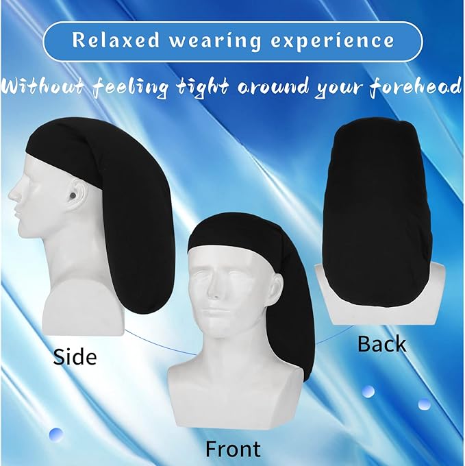 4Pcs Unisex Jumbo Dreadlock Cap Long Hair Dreads Head Wrap,Sleeping Cap Hair Accessories Sleep Bonnet for Men Women