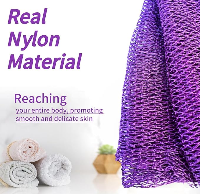 African Net Sponge Authentic, African Exfoliating Sponge Real African Net Black Owned, African Bath Sponge Back Scrubber, Body Exfoliator Shower Bath Accessories (Purple)