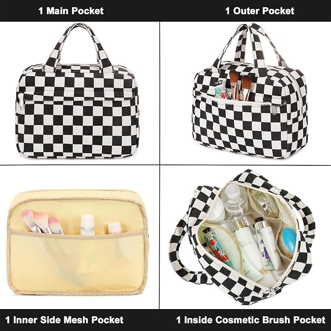 Makeup Bag for Women Cosmetic Bag Large Make Up Organizer Travel Toiletry Bags Waterproof Zipper Tote Pouch Purse for Girls