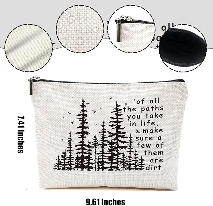 4pcs Camping Gifts for Women Makeup Bag, Travel Essential Cosmetic Bag Camping Essentials Inspirational Gifts for Women Female Girls Sister BFF Nature Lover, Glamping Toiletry Bags