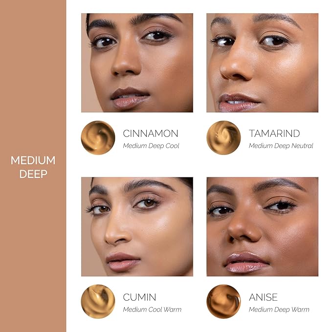 OFIR Skin Satin Medium Coverage Foundation | Lightweight Foundation Makeup with Vegan Formula | Blue Light Protection & Non-Creasing for Long-Lasting Wear | 1 FL OZ (Cinnamon - Medium Deep Cool)