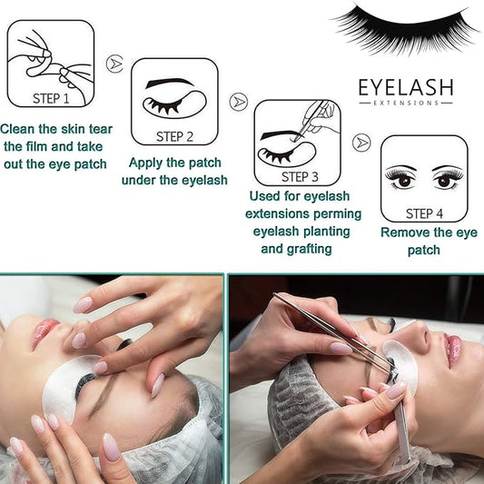 50 Pairs Set Under Eye Pads,Eyelash Extension Gel Patches, Lash Extension Lint Free Under Hydrogel Eye Mask Pads Beauty Tool. (Pink)