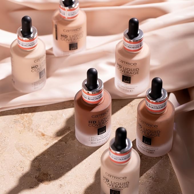 Catrice | HD Liquid Coverage Foundation | 24H Wear, Matte Finish, High Coverage, Waterproof Formula with Niacinamide | Vegan & Cruelty Free (082 | Warm Caramel)
