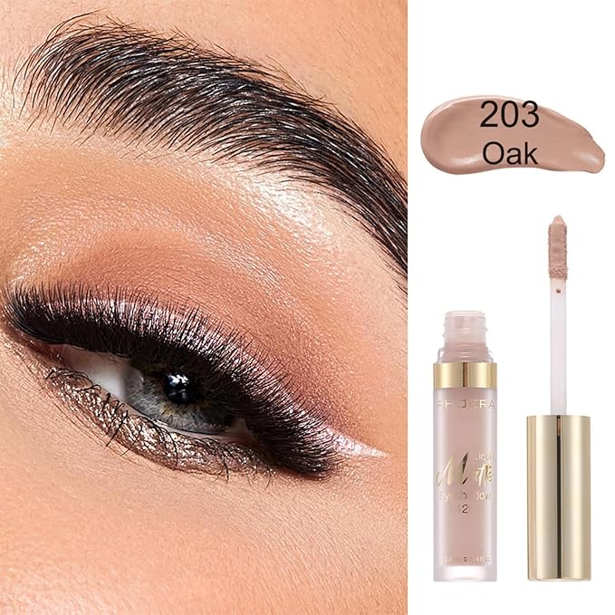 MAEPEOR Matte Liquid Eyeshadow 8 Colors Naked Smooth Creamy Eyeshadow Long Lasting and Waterproof Lightweight Cream Eye Shadow (P03 Oak)