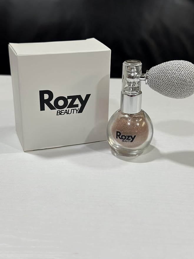 Luminous Highlighter Shimmer Puff Spray - Ultra-Fine Glitter Mist for Body & Face, Radiant Glow | Rozy Radiance