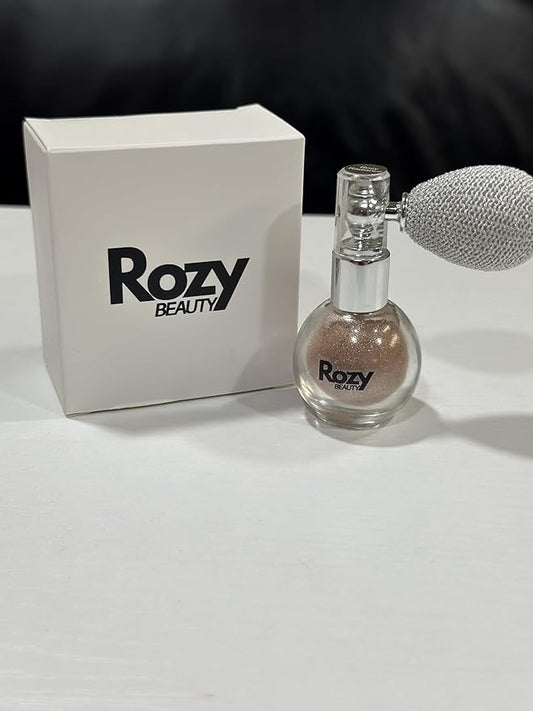 Luminous Highlighter Shimmer Puff Spray - Ultra-Fine Glitter Mist for Body & Face, Radiant Glow | Rozy Radiance