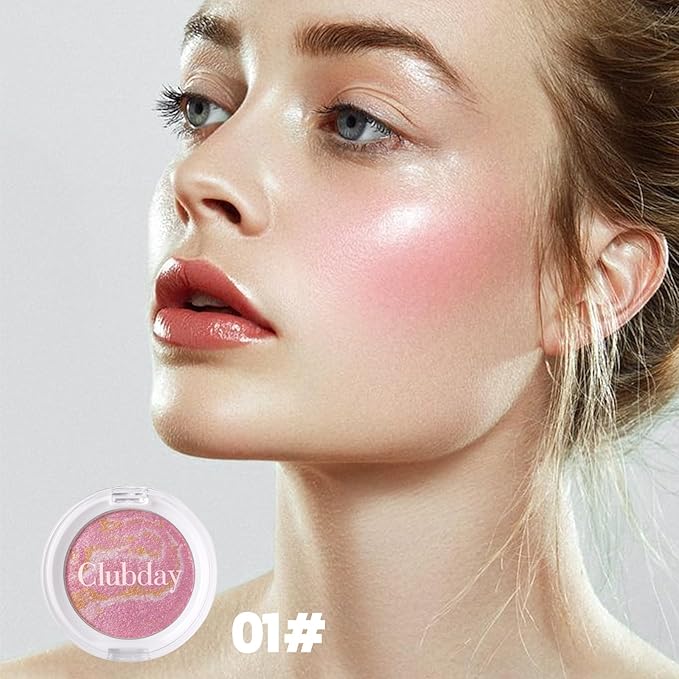 Classic Color Marbleized Blush Highlighting Face Power Blush Gifts for Women Long Lasting Glowing, Smooth, Blendable Fit For All Skin Tones,0.12 Oz-01