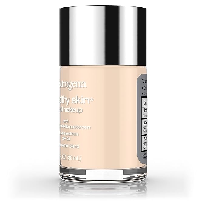 Neutrogena Healthy Skin Liquid Makeup Foundation with Broad Spectrum SPF 20 Sunscreen, Medium Coverage Foundation with Nourishing Pro-Vitamin B5, Classic Ivory 10, 1 fl. oz