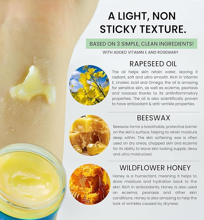 Beeseline Original Unpetroleum - 100% Natural & Hypoallergenic Alternative to Petroleum Jelly - Lips, Hands, Baby, Makeup Remover and More (4 Ounce)