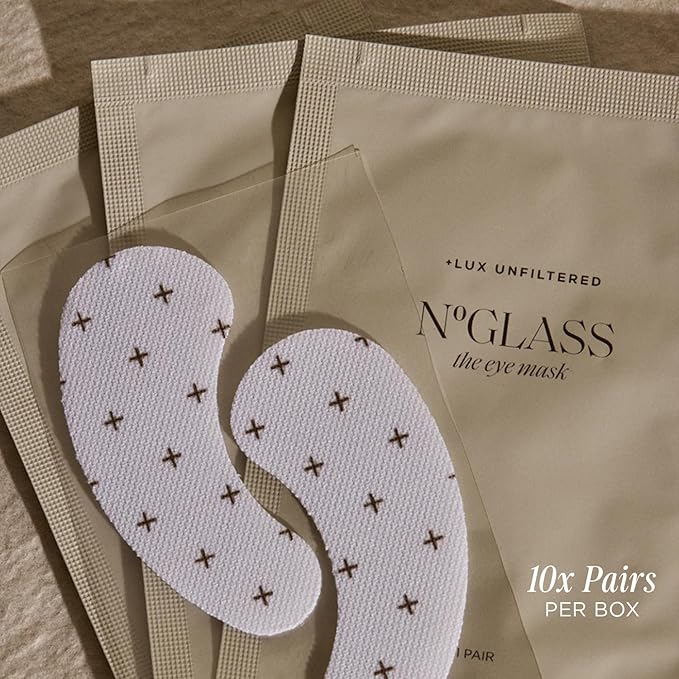 + Lux Unfiltered Cooling Under Eye Patches - Anti-Slip Caffeine Inflused Korean Eye Mask - Reduces Puffiness, Brightens, & Hydrates Skin - Fragrance Free, Vegan, & Cruelty Free - 10 Count