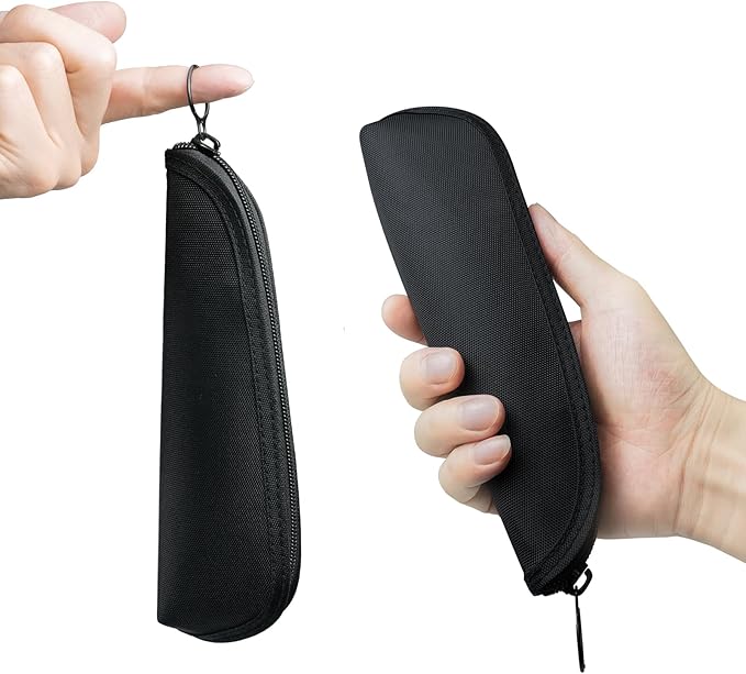 Aosbos Travel Makeup Brush Holder Bag, Small Cosmetic Pouch Organizer for Make Up Brush Traveling Case, Black Multi-functional Pouch