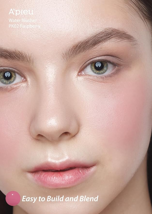 A'PIEU Juicy-Pang Water Blusher [PK02] (0.31 fl oz) - Dewy-Liquid Cheek Color with Fruity Tint and Soft Blendable Texture. Fruit Extract Blend, Rose Flower Water.