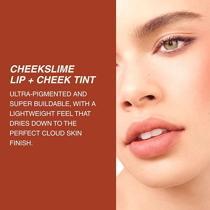 Freck Beauty CHEEKSLIME Lip & Cheek Tint - Liquid Cream Blush, High Impact Pigments, Blends Seamlessly, Dries Down to Natural Flush for All Skin Tones | LOVE FLUSH (Bright Coral)