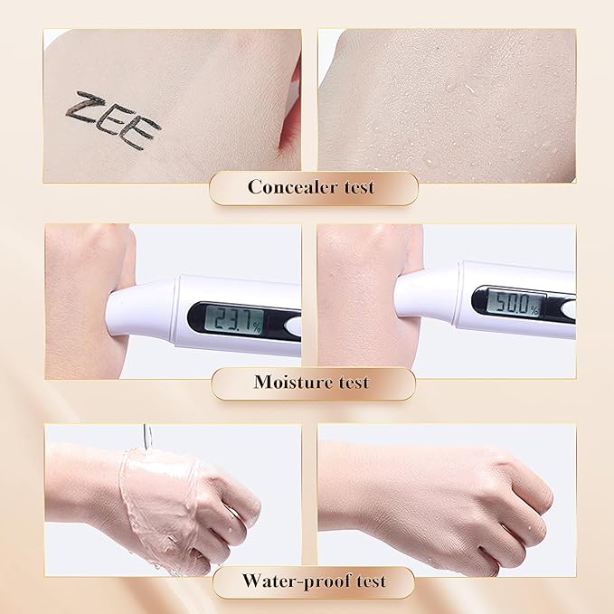 Mushroom Head Air Cushion CC Cream Foundation - Moisturizing & Long-Lasting BB Cream Concealer Makeup Base for All Skin Types, Brighten Long - Lasting Even Color Correcting Concealer (Nude)