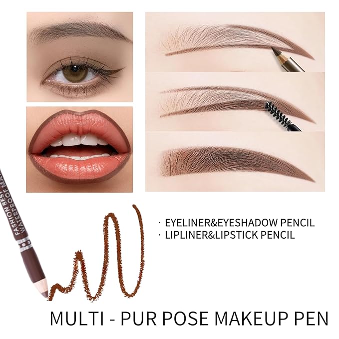 6PCS Matte Lip Liner Set - Premium Waterproof Brown Lip Liner Pencils for Defining & Filling Lips, Long-Lasting Smooth Lip Makeup, High Pigmented Lip Liner Pack for Perfect Nude & Natural Looks#15