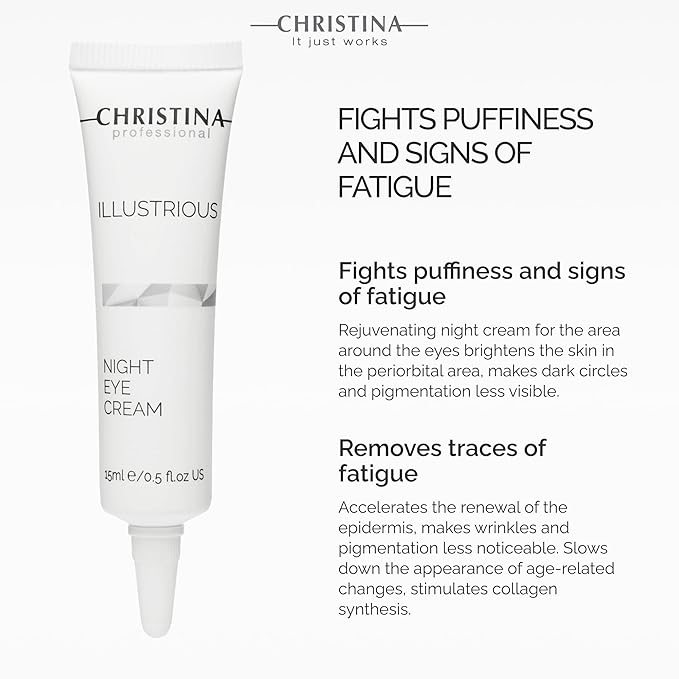-CHRISTINA- Illustrious Night Eye Cream with Retinol and Vitamin C | Under Eye Cream Revitalizes, Brightens, Nourishes the Skin | Night Cream for All Skin Types 15ml