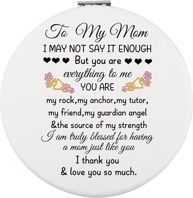 LQRI to My Mom Makeup Mirror Mother Gift from Daughter Thank You Gifts for Mother Unique Mom Gift