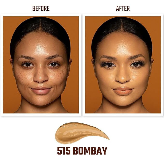 Juvia's Place I Am Magic Natural Radiance Foundation - 515Bombay - Full Coverage Liquid Foundation Makeup for Dry, Mature, Aging, and Combination Skin - Lightweight Longwear Base with Radiant Finish