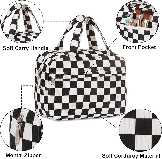 Makeup Bag for Women Cosmetic Bag Large Make Up Organizer Travel Toiletry Bags Waterproof Zipper Tote Pouch Purse for Girls