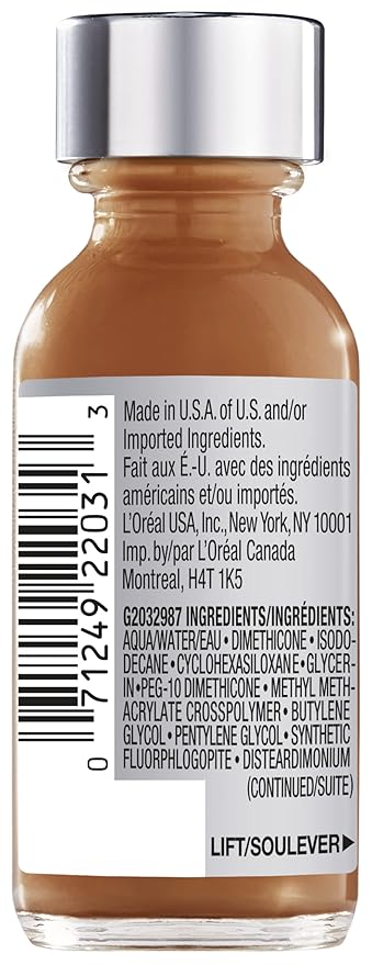 L'Oreal Paris Makeup True Match Super-Blendable Liquid Foundation, Deep Golden W10, 1 Fl Oz,1 Count