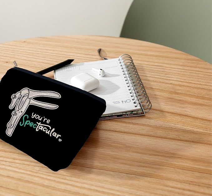 Ayxvt Obgyn Cosmetic Make up Bag - Obgyn Gifts Makeup Bag, Medical Office Decor, Obgyn Gifts for Doctors, Midwife Gifts Cosmetic Bag, Gifts Ideas for Doctors (Black)