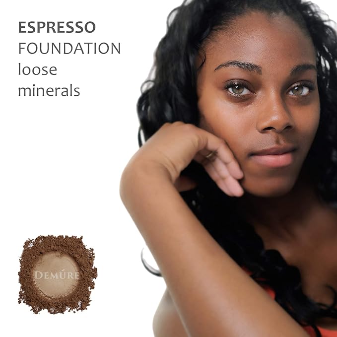 Demure Mineral Make Up, Mineral Foundation Makeup, Concealer Makeup, Natural Makeup Made with Pure Crushed Minerals, Loose Face Powder. Demure Mineral Makeup (Espresso)