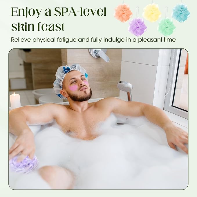 Sunnyray 100 Pcs Loofahs Bulk Small Bath Shower Loofahs 20g Travel Size Soft Sponges for Women Men Travel Cleaning Wash Puff Bathing Accessories Shower Pouf Mesh Set