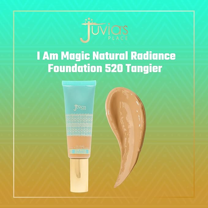 Juvia's Place I Am Magic Natural Radiance Foundation - 520Tangier - Full Coverage Liquid Foundation Makeup for Dry, Mature, Aging, and Combination Skin - Lightweight Longwear Base with Radiant Finish