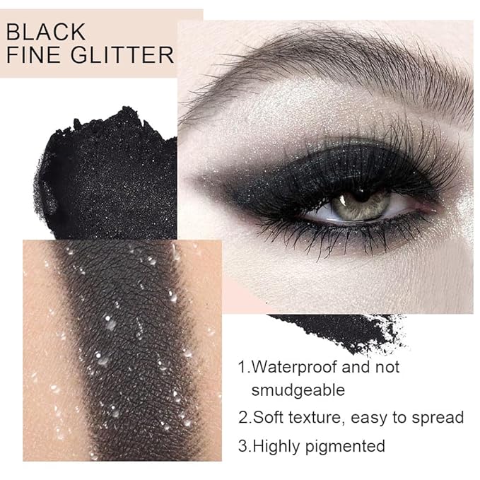 Matte Single Eye Shadow Palette Makeup, Matte Smoky Black Monochrome Eyeshadow For Old Women, Mini Single Pigmented Waterproof Sombras Para Ojos, Vegan, Talc, Paraben & Cruelty Free, 03