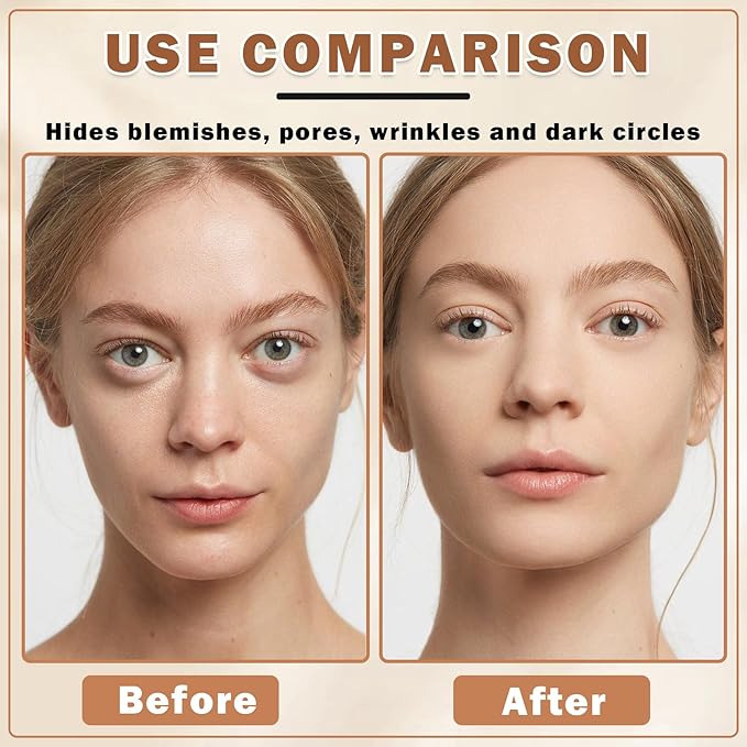 Magic Minerals Airbrush Foundation Full Coverage Foundation for Smooth Nude Finish,Moisturizing Airbrush Flawless Setting Spray Waterproof Foundation with Brush and 2 Powder Puffs (03 Nude)