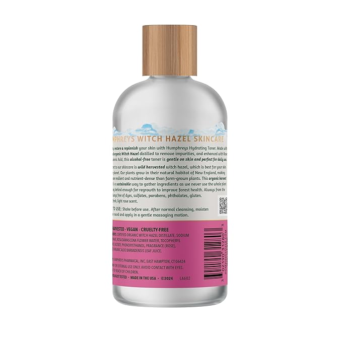 Humphreys Soothe Witch Hazel with Rose Alcohol-Free Toner, Clear, 8 Oz (Pack of 1)