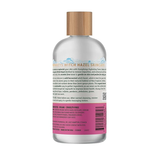 Humphreys Soothe Witch Hazel with Rose Alcohol-Free Toner, Clear, 8 Oz (Pack of 1)