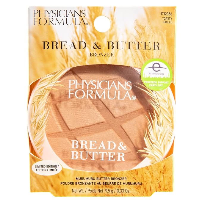 Physicians Formula Murumuru Bread & Butter Bronzer Toasty, Nourishing Blend for Luminous Finish, Dermatologist Tested, Hypoallergenic, Vegan & Cruelty-Free