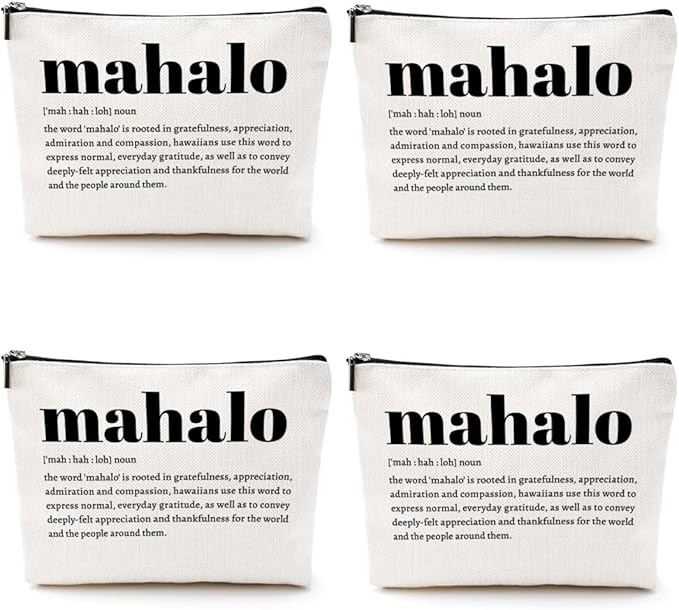 4pcs Makeup Bags Hawaii Cosmetic Bag Hawaiian Gifts Hawaiian Souvenirs Thank You Gifts for Women Female Grandma Mom Sister Friend Wife Travel Toiletry Bag Thanksgiving Christmas Birthday gift