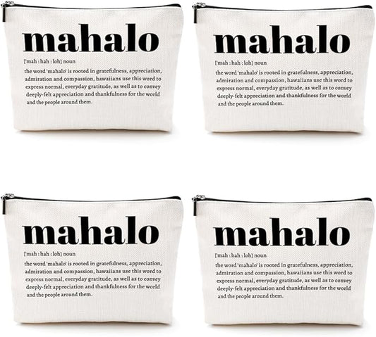 4pcs Makeup Bags Hawaii Cosmetic Bag Hawaiian Gifts Hawaiian Souvenirs Thank You Gifts for Women Female Grandma Mom Sister Friend Wife Travel Toiletry Bag Thanksgiving Christmas Birthday gift