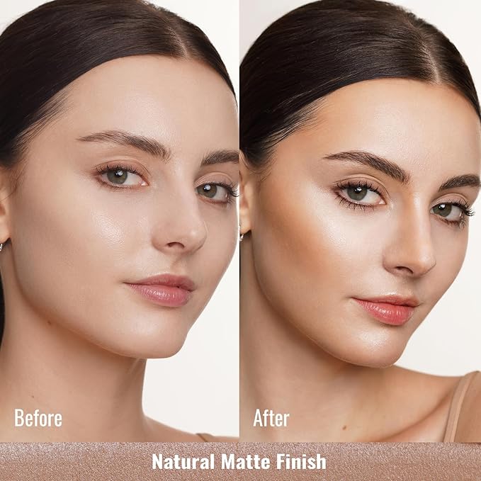 Oulac Contour Stick Makeup, Multi-use Cream Contour Stick, No Caking or Dragging, Matte Finish, Vegan, Cruelty-Free, C2 Toffee